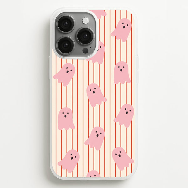Candy Stripe Ghosts - Vanilla Phone Case - iPhone 13 Pro / Standard