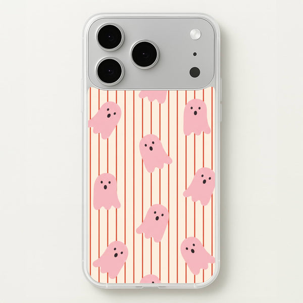 Candy Stripe Ghosts - Vanilla Phone Case - iPhone 17 Pro Max / Standard