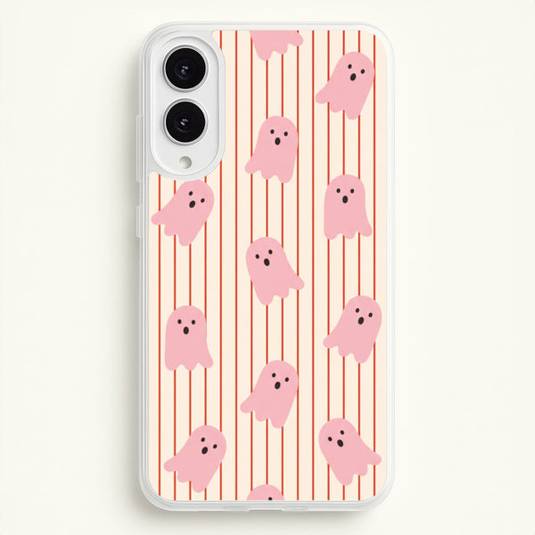 Candy Stripe Ghosts - Vanilla Phone Case - Galaxy S25 Edge / Standard