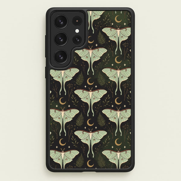 Moonlit Luna Moths Phone Case - Galaxy S23 Ultra / Standard