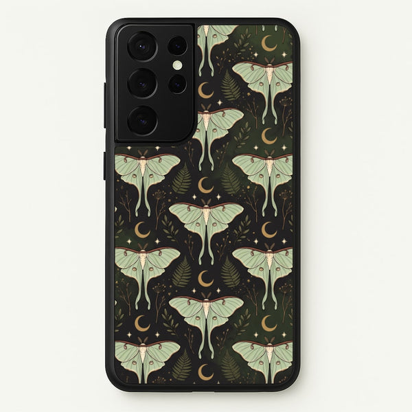 Moonlit Luna Moths Phone Case - Galaxy S21 Ultra / Standard