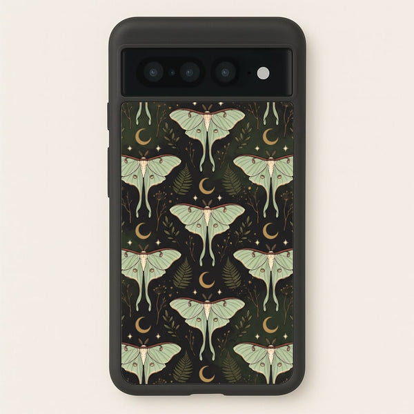 Moonlit Luna Moths Phone Case - Google Pixel 7 Pro / Standard