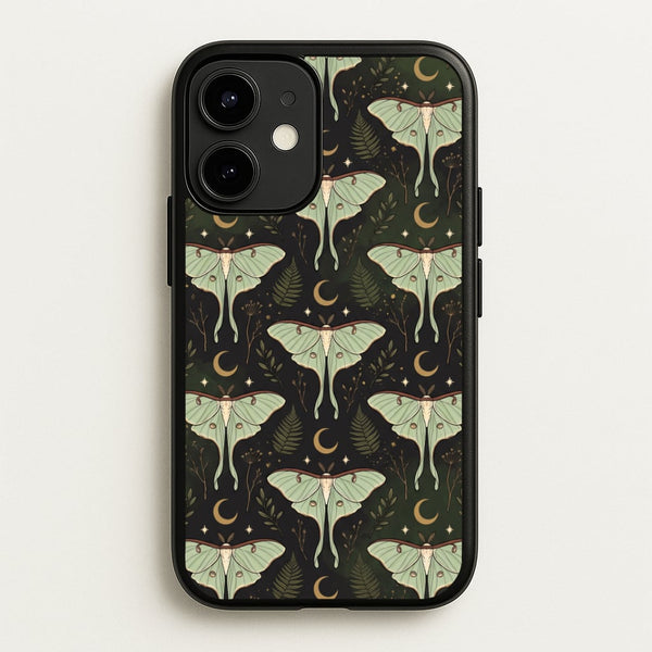 Moonlit Luna Moths Phone Case - iPhone 12 / 12 Pro / Standard