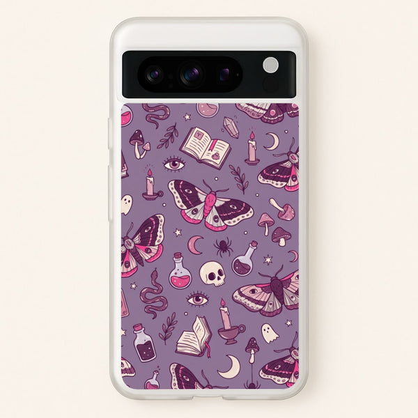 Purple Witchy Doodles Phone Case - Google Pixel 8 Pro / Standard