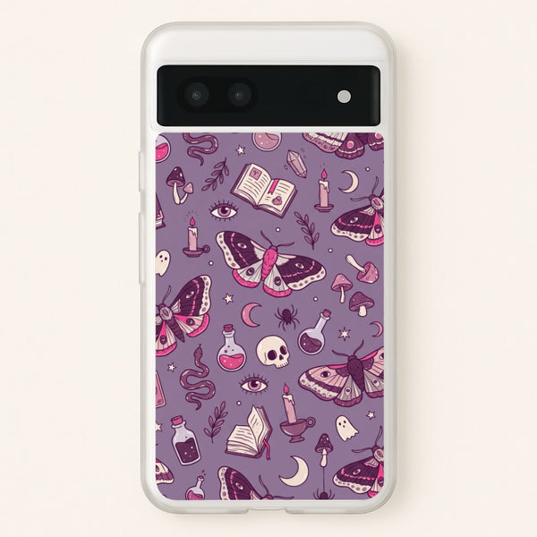 Purple Witchy Doodles Phone Case - Google Pixel 7a / Standard