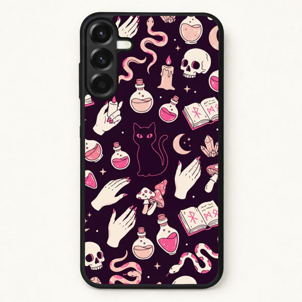 Black Witchy Doodles Phone Case - Galaxy A57 / Standard