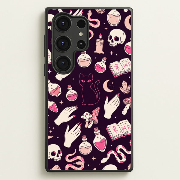 Black Witchy Doodles Phone Case - Galaxy S25 Ultra / Standard