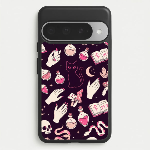 Black Witchy Doodles Phone Case - Google Pixel 10 Pro XL / Standard