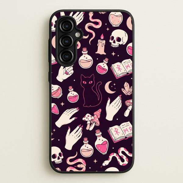 Black Witchy Doodles Phone Case - Galaxy A54 / Standard