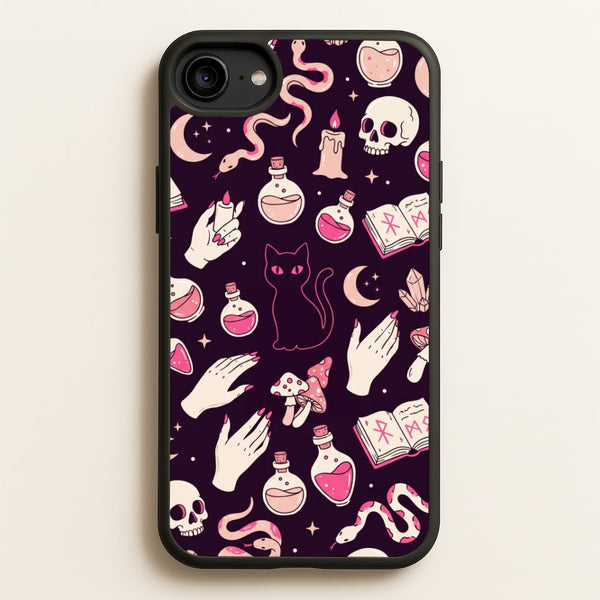 Black Witchy Doodles Phone Case - iPhone 6 / 7 / 8 / SE / Standard