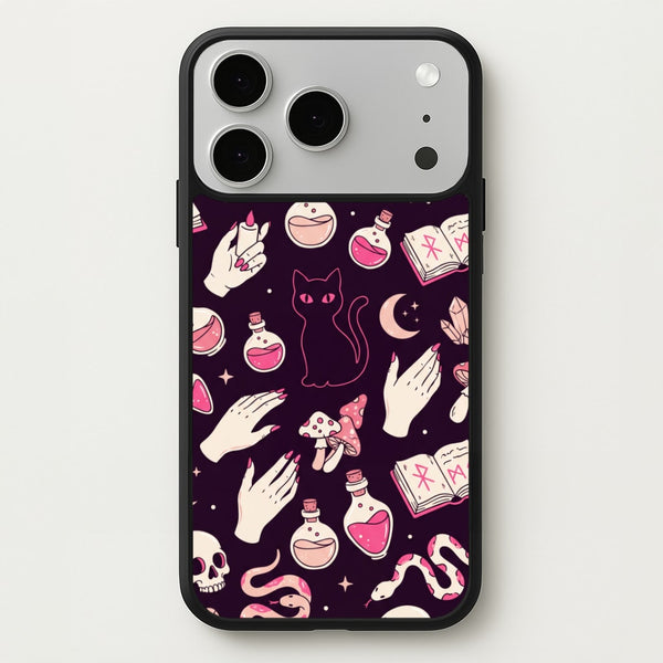 Black Witchy Doodles Phone Case - iPhone 17 Pro Max / Standard