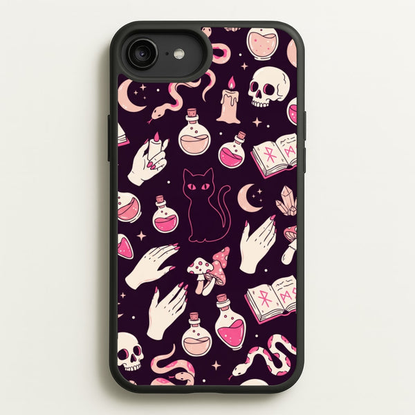 Black Witchy Doodles Phone Case - iPhone 6 Plus / 7 Plus / 8 Plus / Standard