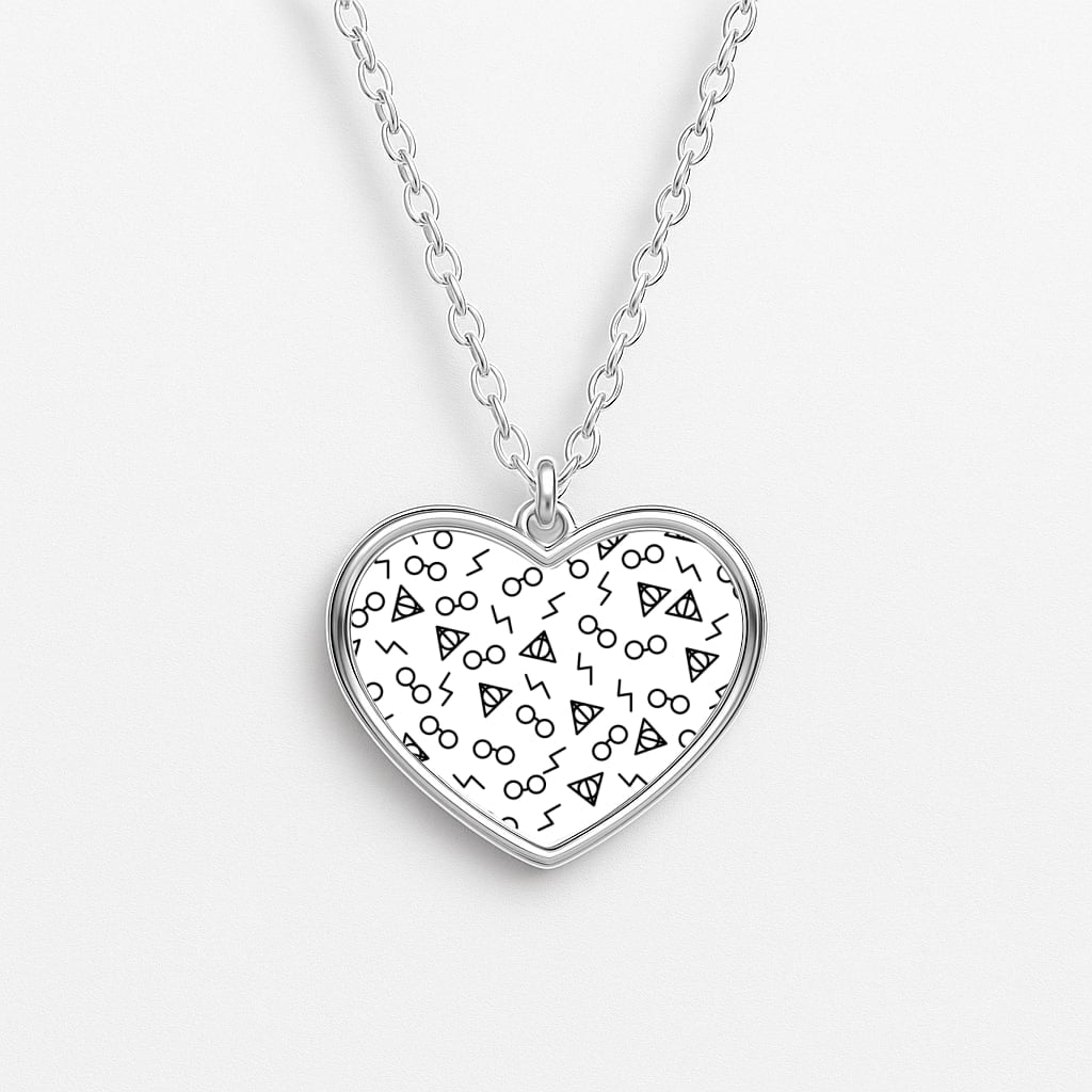 Potter Pattern Heart Necklace