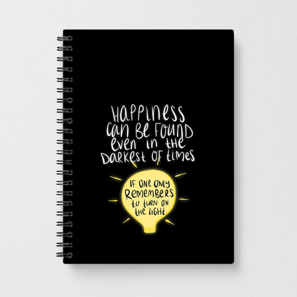 Happiness Can Be Found In The Darkest of Times - Harry Potter Notebook - Fun Cases