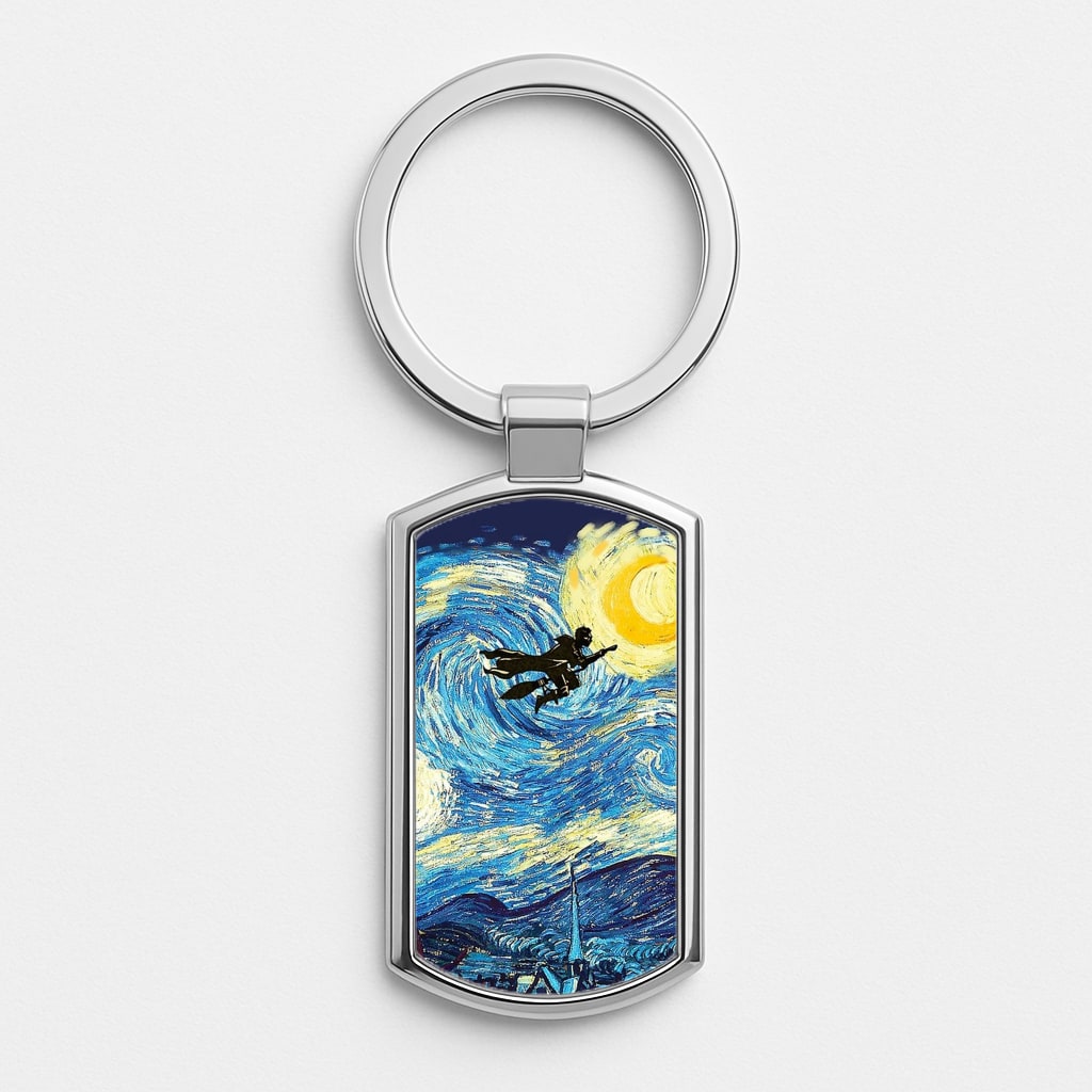 Starry Potter Silver Keyring