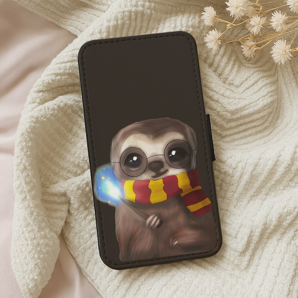 Harry Sloth Flip Wallet Phone Case