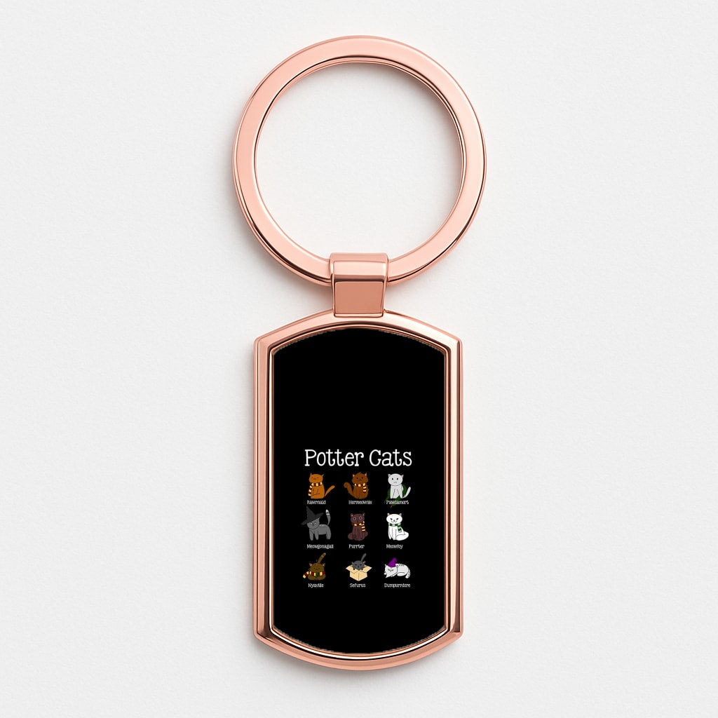 Harry Pawter Cats Rose Gold Keyring