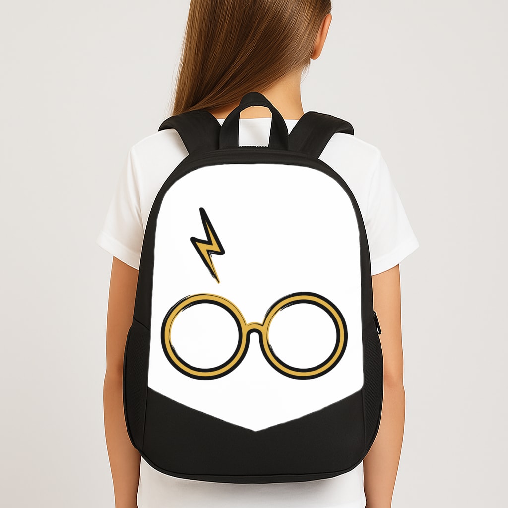 Glasses & Scar Large School Bag