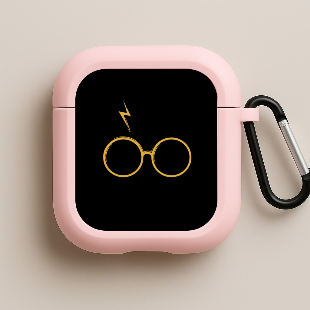 Glasses & Scar Pink AirPods Case