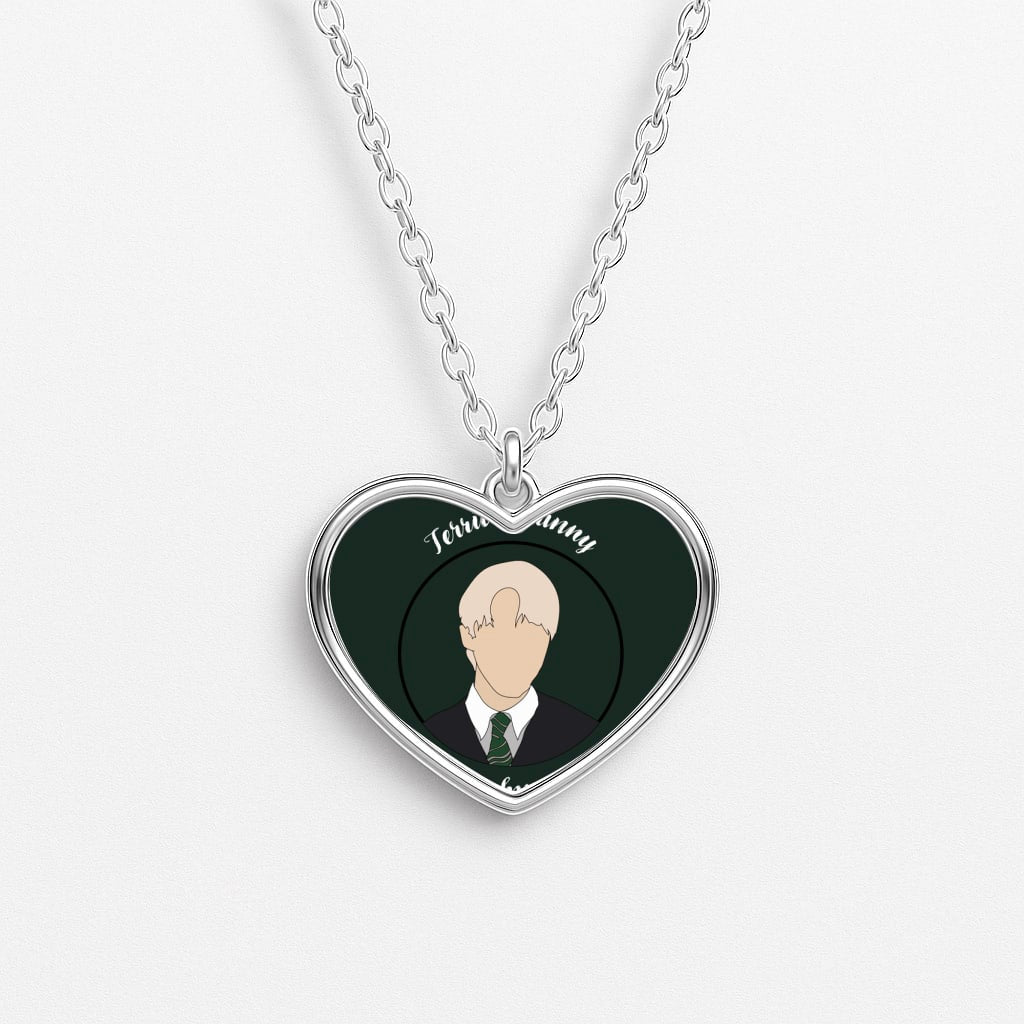 Terribly Funny, Really Witty Draco Malfoy Heart Necklace