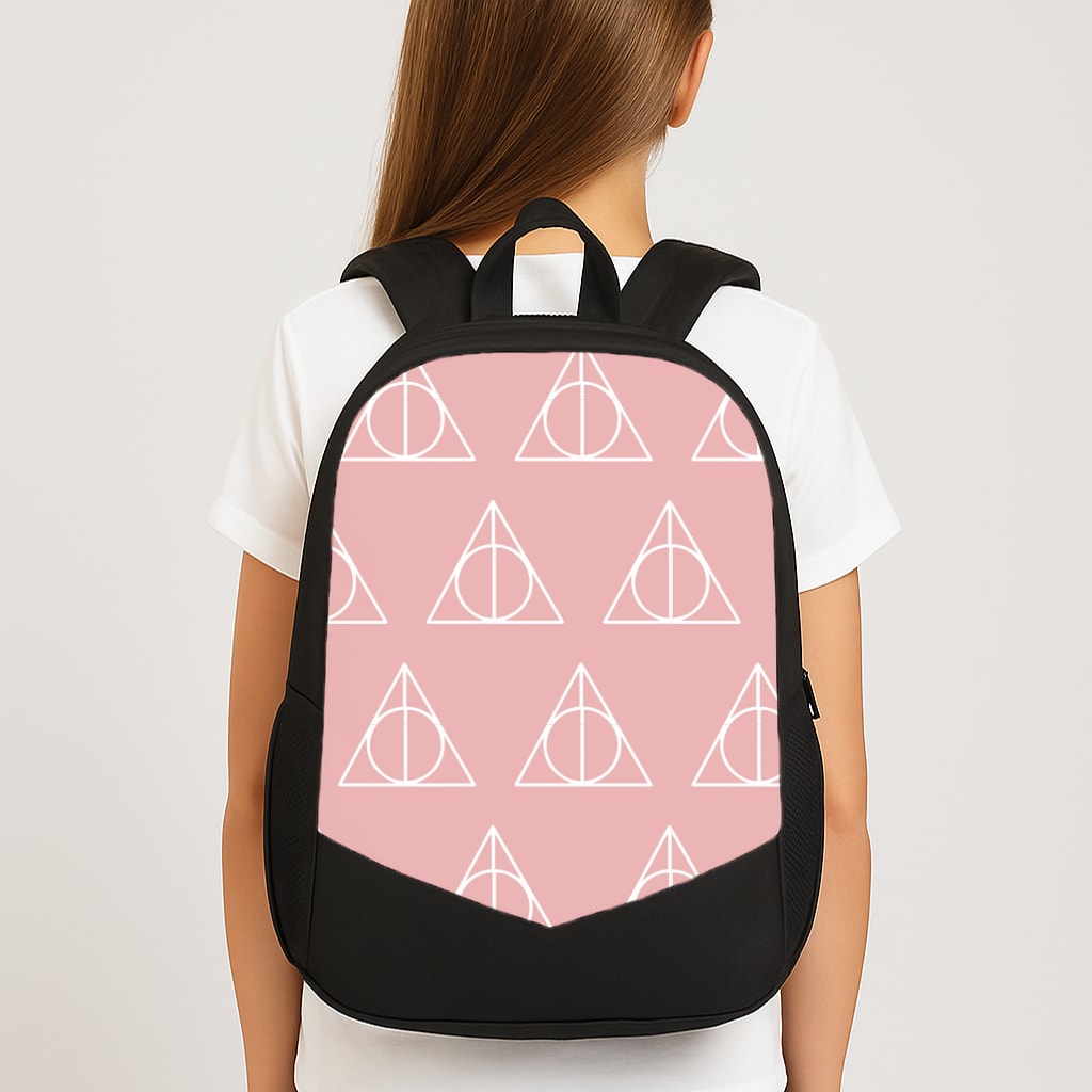 The Deathly Hallows Symbol Pattern Large School Bag