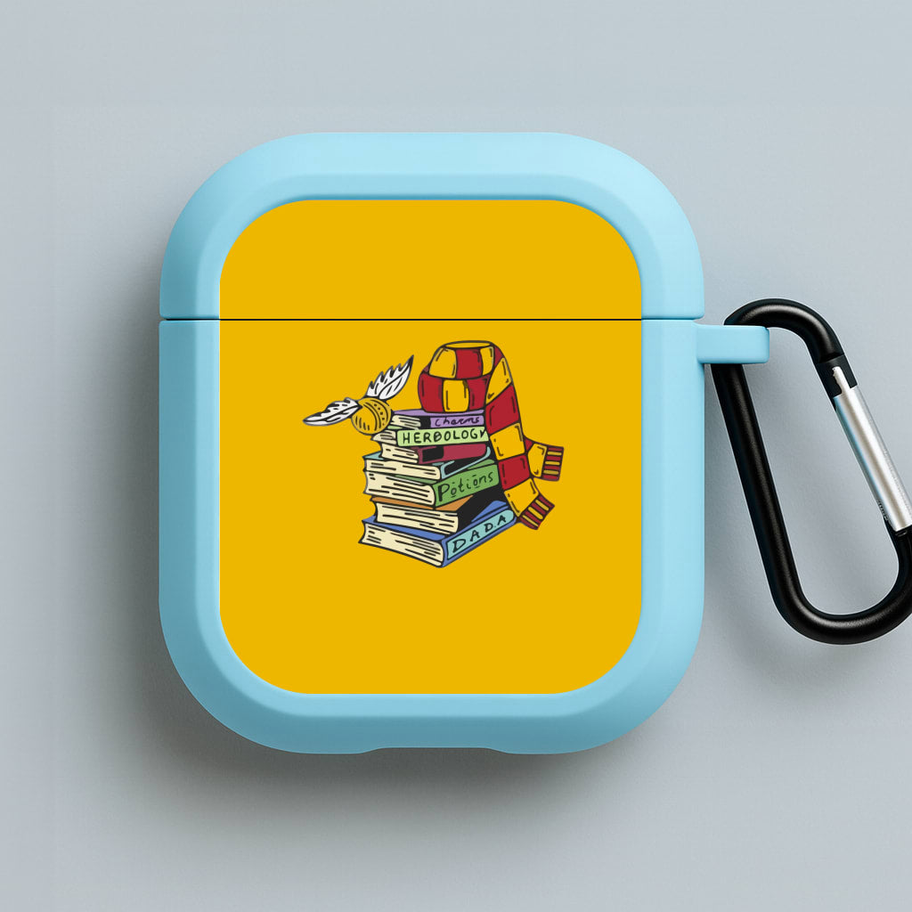 Book Stack Blue AirPods Case