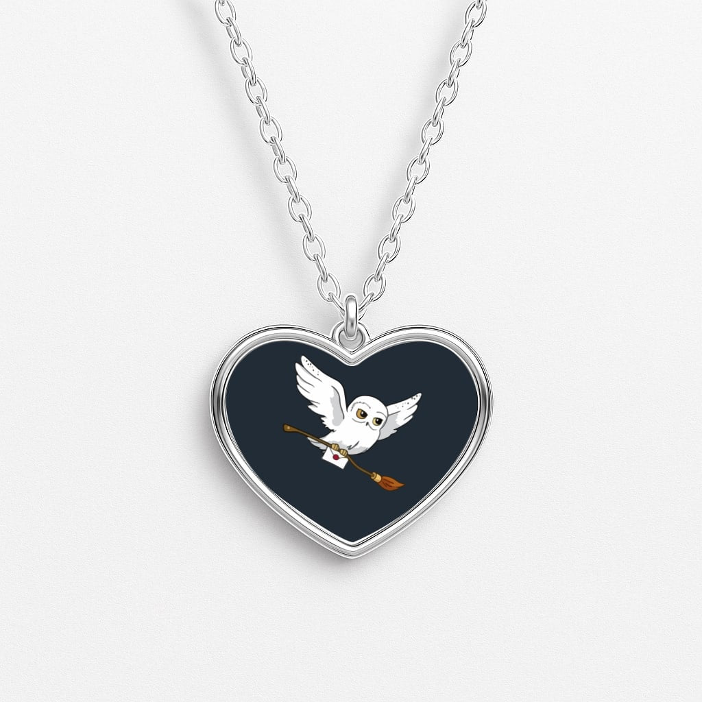 Messenger Owl Hedwig Heart Necklace