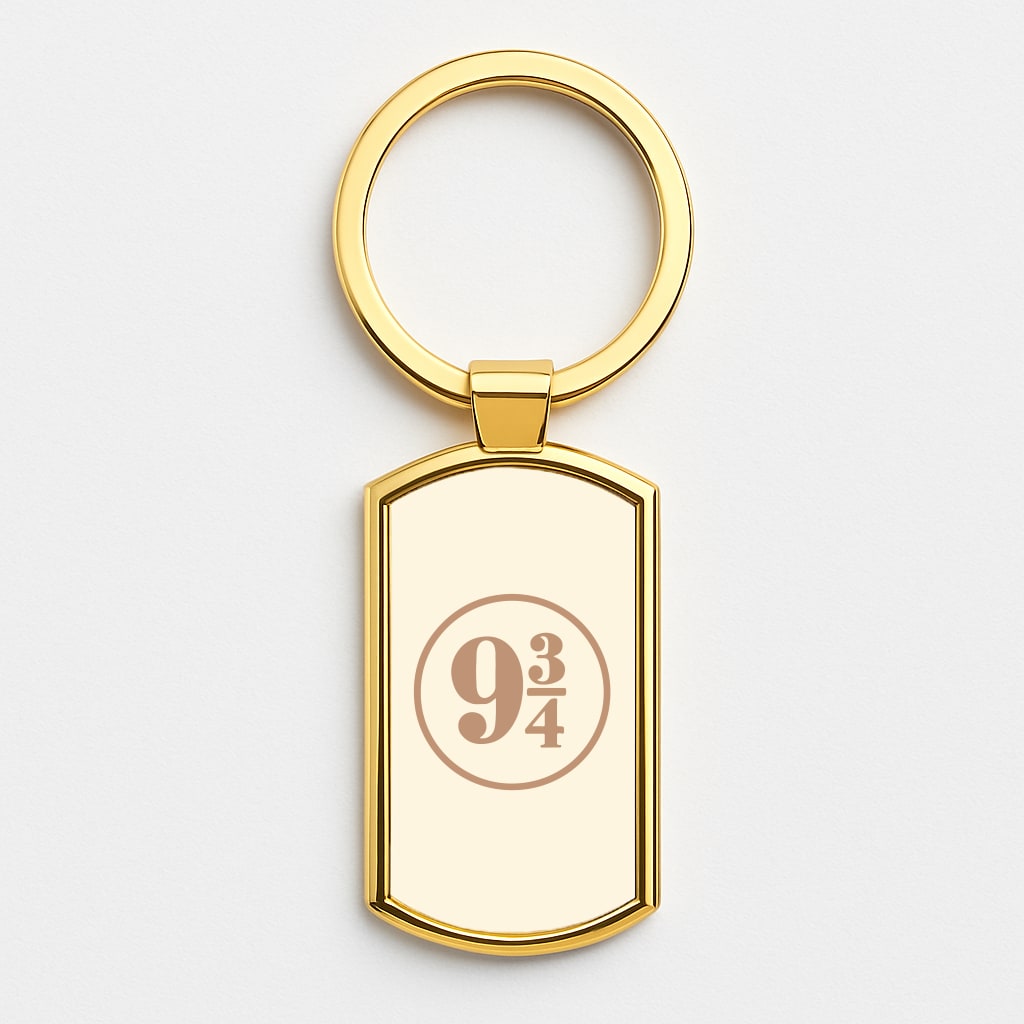 Platform Nine And Three Quaters Gold Keyring