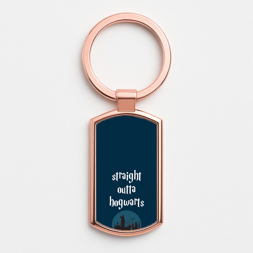 Straight Outta Hogwarts Rose Gold Keyring