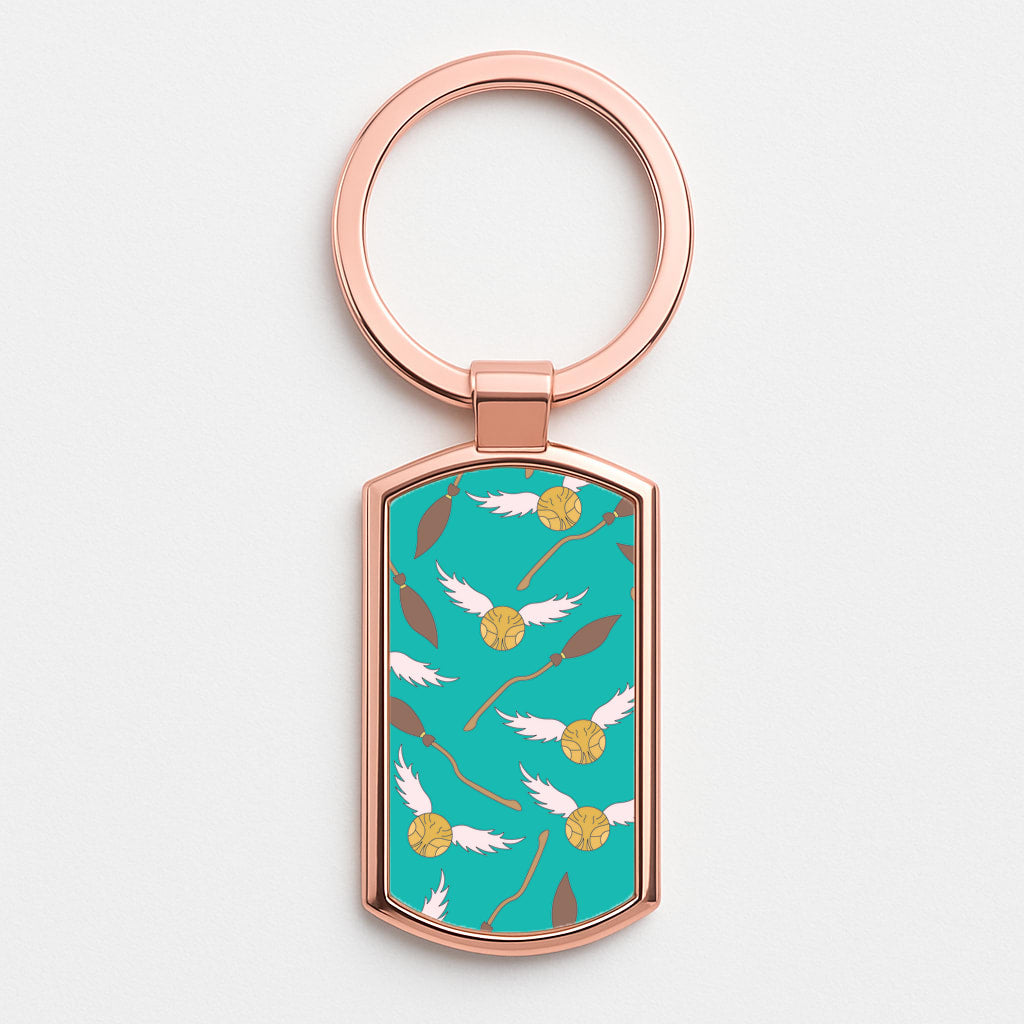 Quidditch Pattern - Harry Potter Rose Gold Keyring