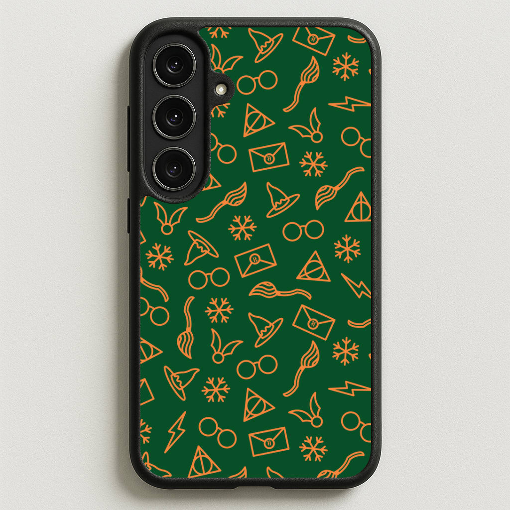 Christmas Wizard Icons Pattern Phone Case for Galaxy S25FE