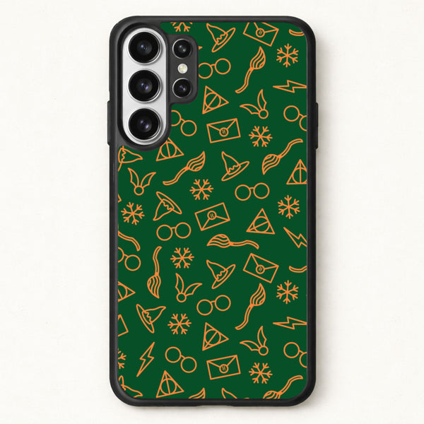 Christmas Wizard Icons Pattern Phone Case for Galaxy S26 Ultra