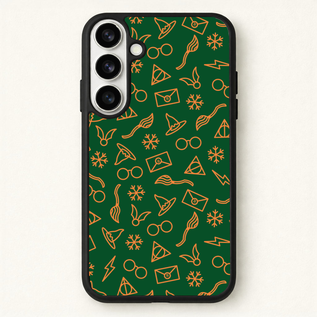 Christmas Wizard Icons Pattern Phone Case for Galaxy S26 Plus