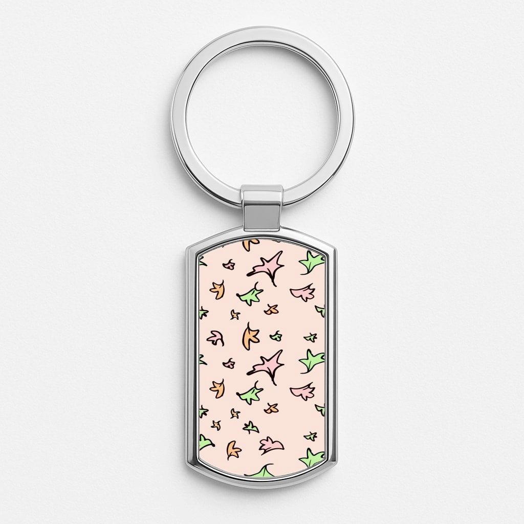 Heart Leaves Silver Keyring