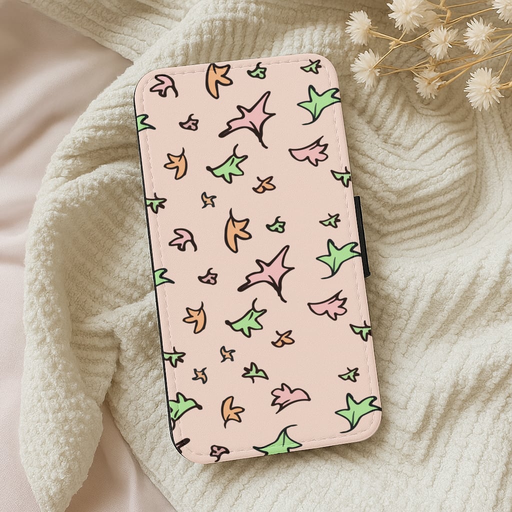 Heart Leaves Wallet Phone Case