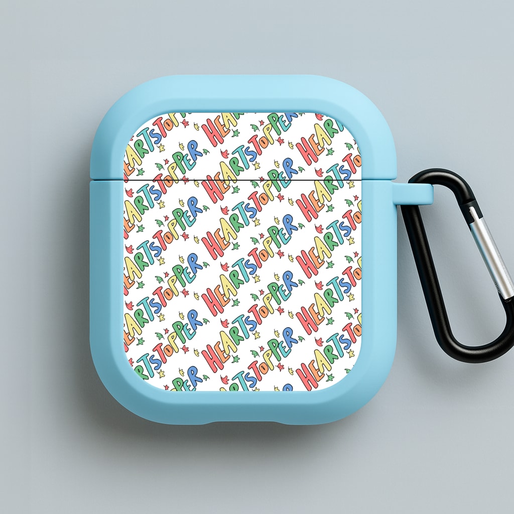 Heart Pattern Blue AirPods Case