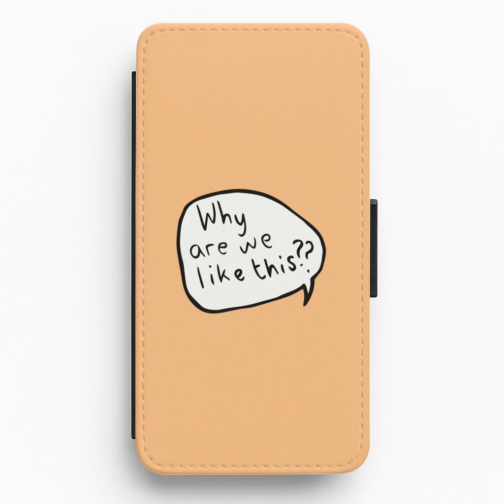 Why Are We Like This - Heart TV Flip / Wallet Phone Case