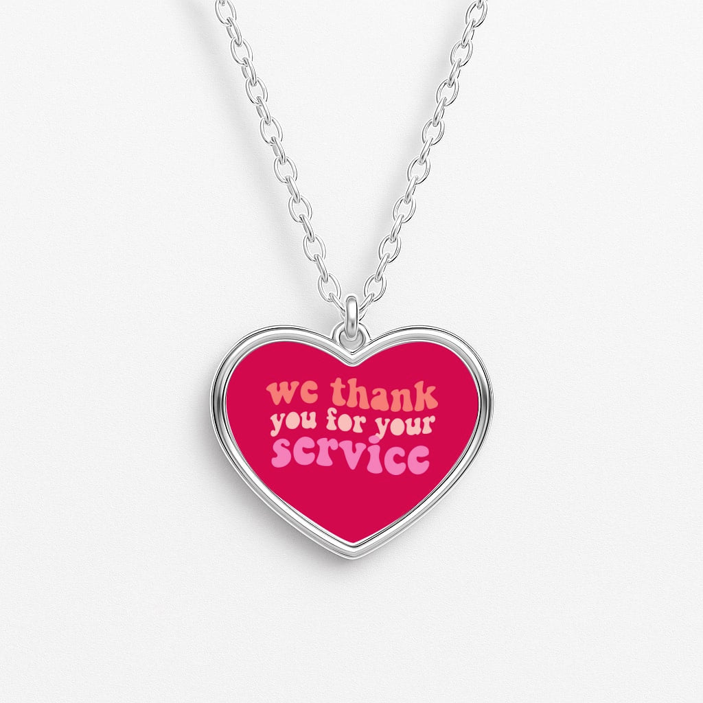We Thank You For Your Service - Heart TV Heart Necklace