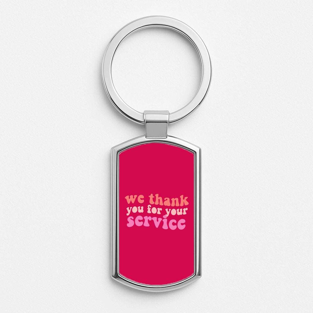 We Thank You For Your Service - Heart TV Silver Keyring