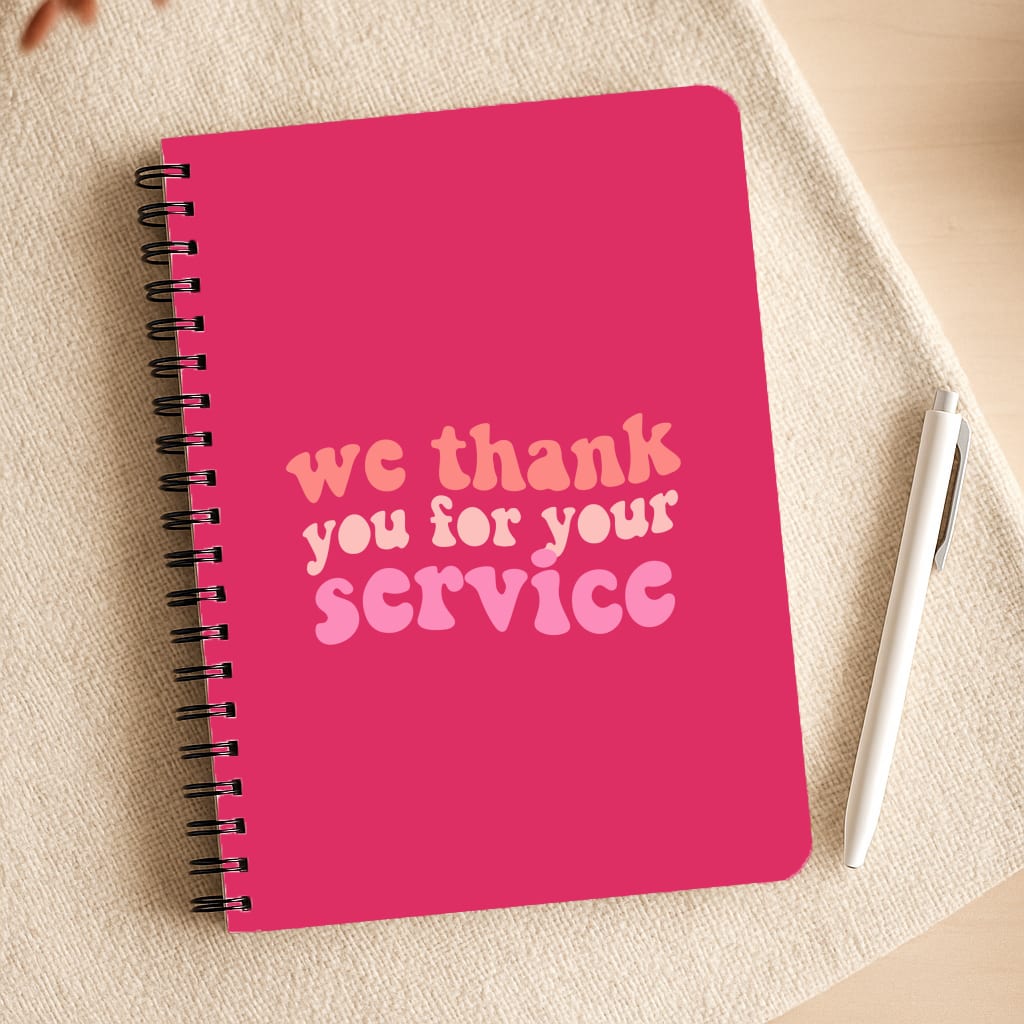 We Thank You For Your Service - Heart TV Notepad
