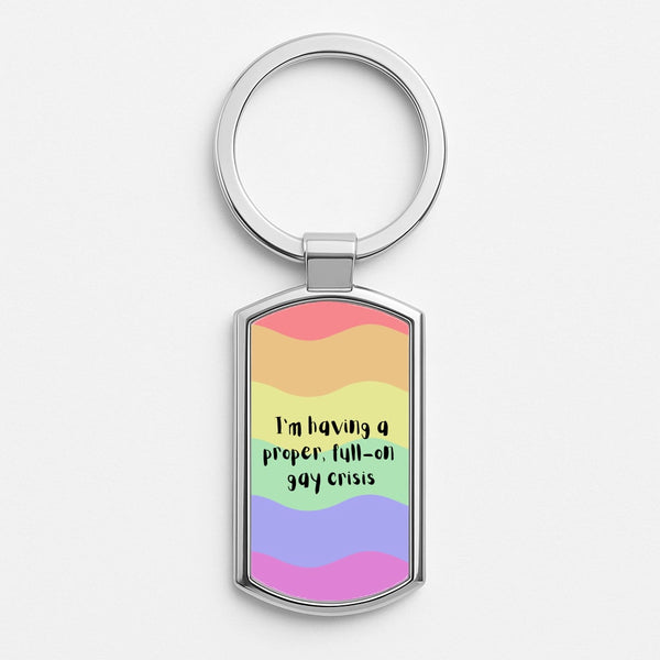Gay Crisis - Heart TV Silver Keyring