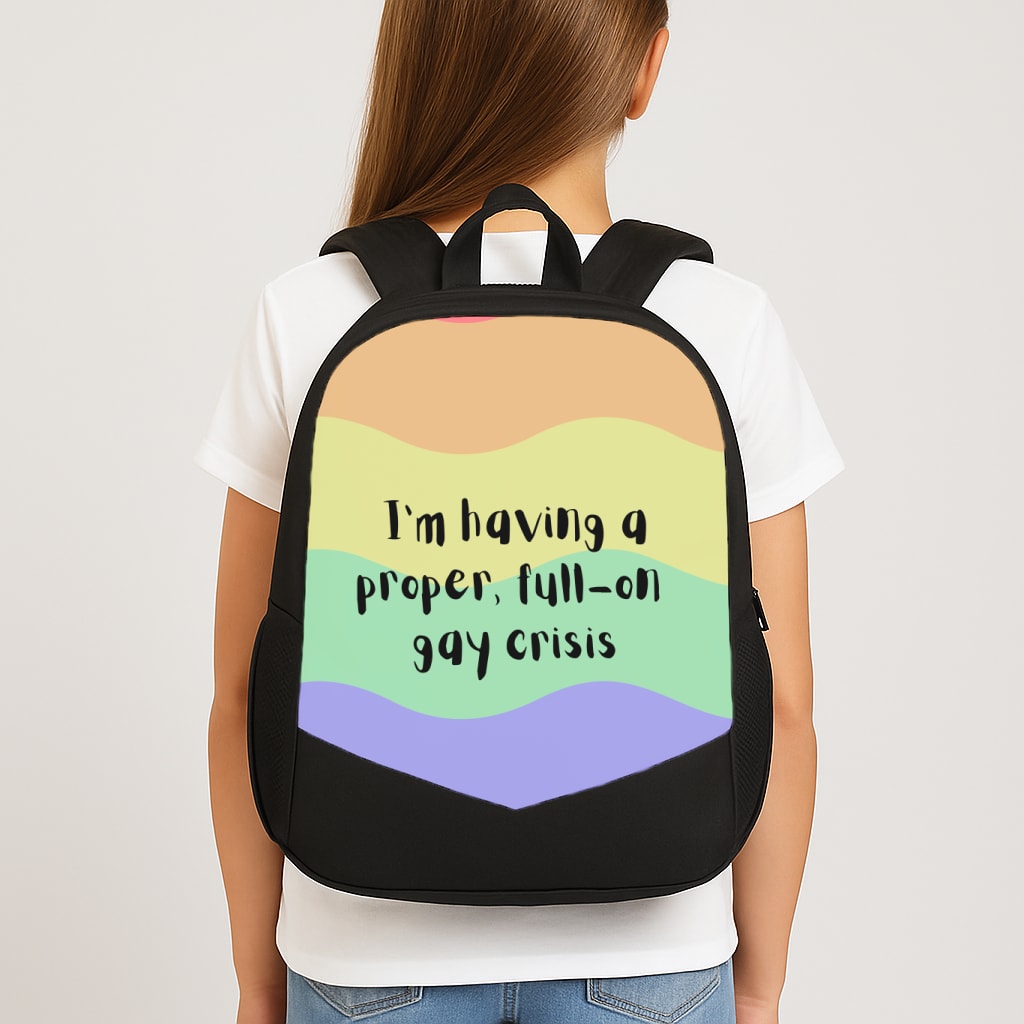 Gay Crisis - Heart TV School Bag