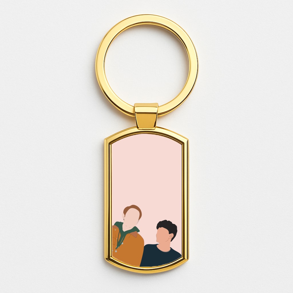 Nick And Charlie - Heart TV Gold Keyring