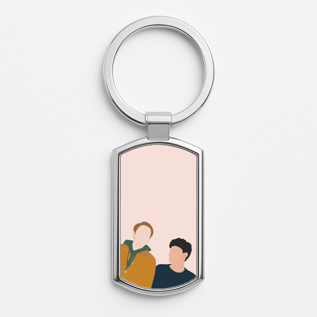 Nick And Charlie - Heart TV Silver Keyring