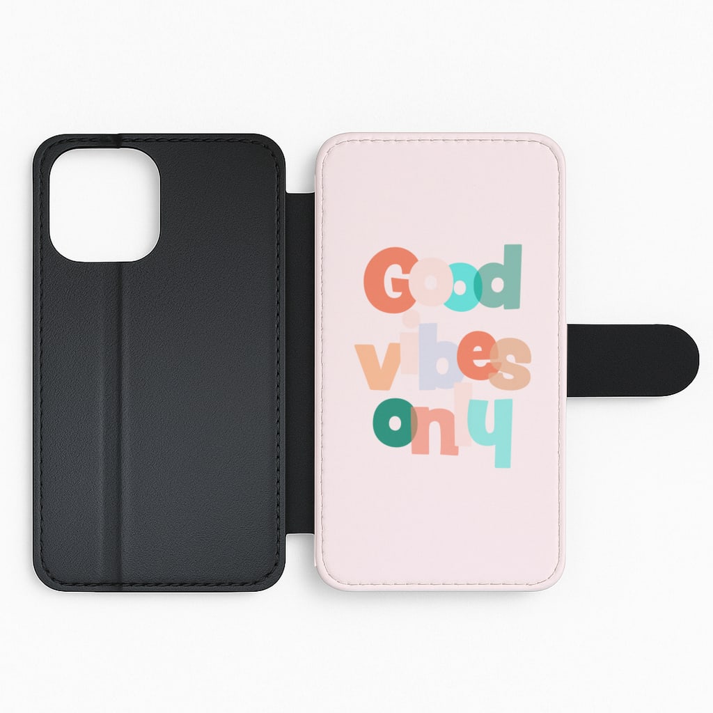 Colourful Good Vibes Only Flip Phone Case