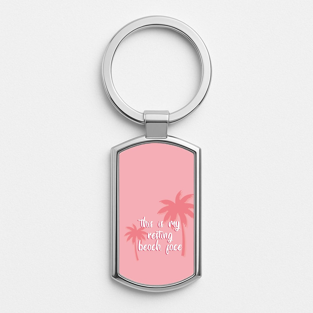This Is My Resting Beach Face - Summer Quotes Silver Keyring