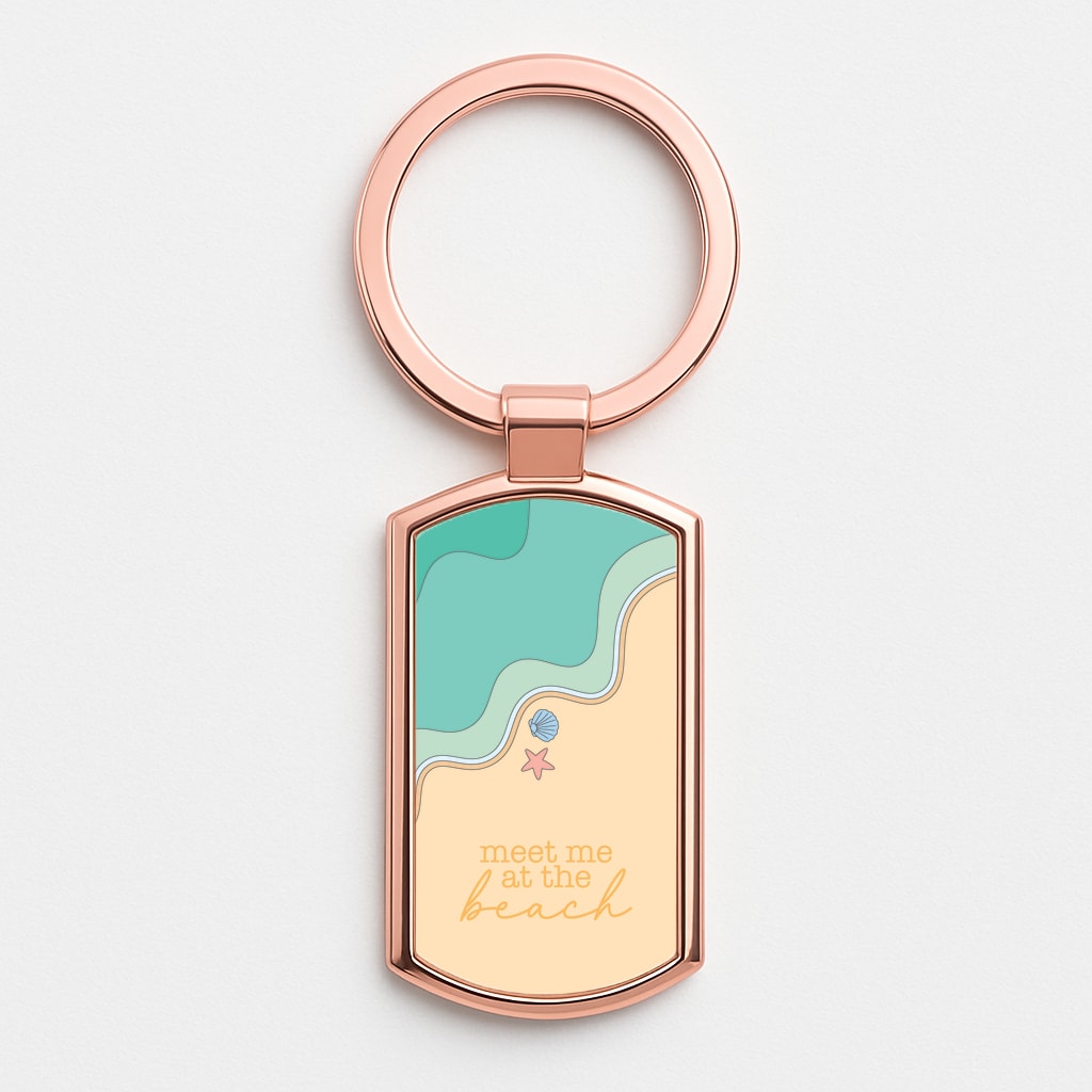 Meet Me At The Beach - Summer Rose Gold Keyring