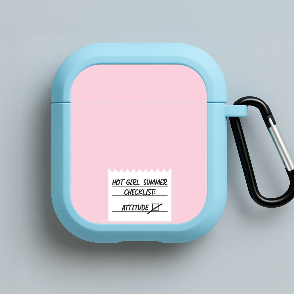 Hot Girl Summer Checklist - Summer Blue AirPods Case