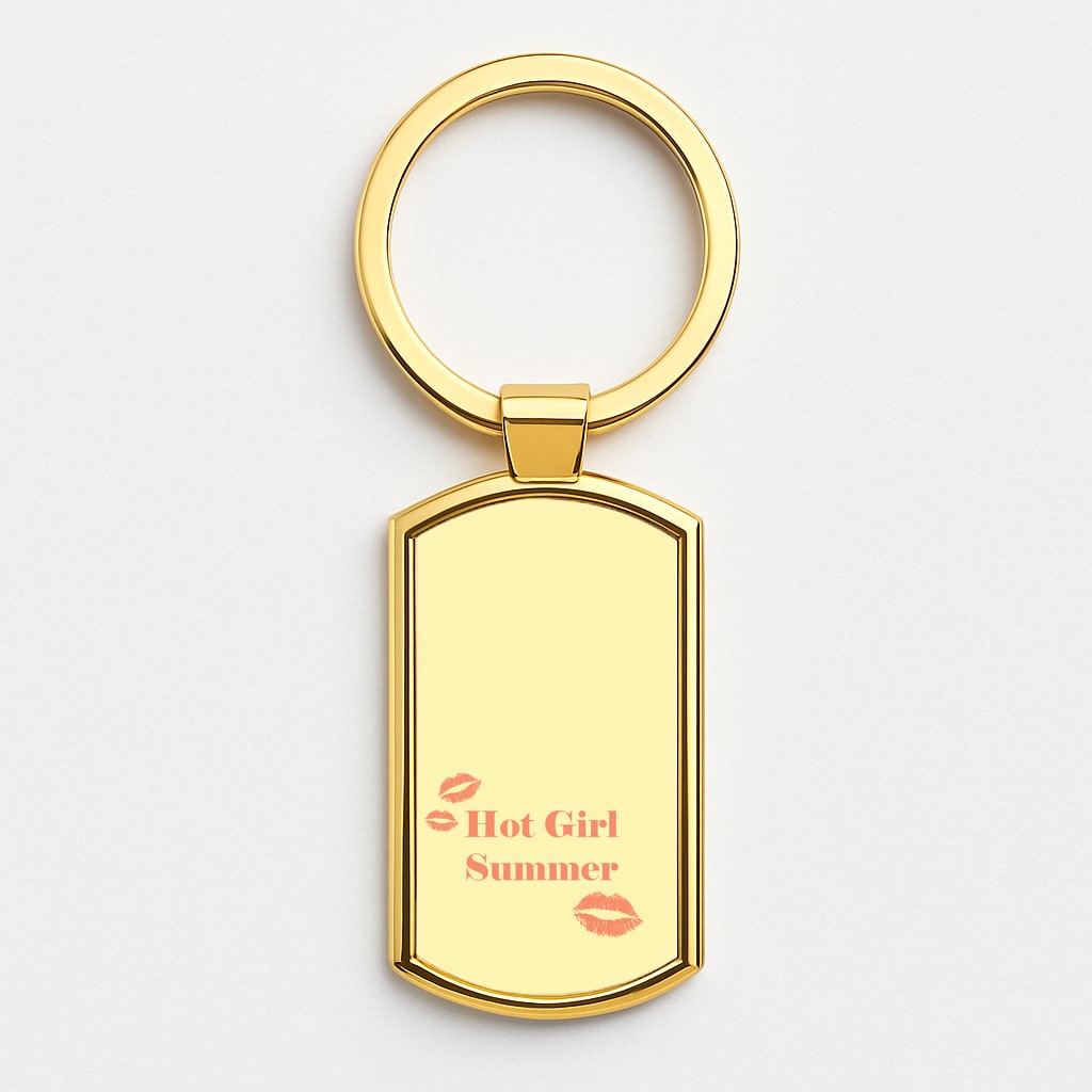Hot Girl Summer Kisses Gold Keyring