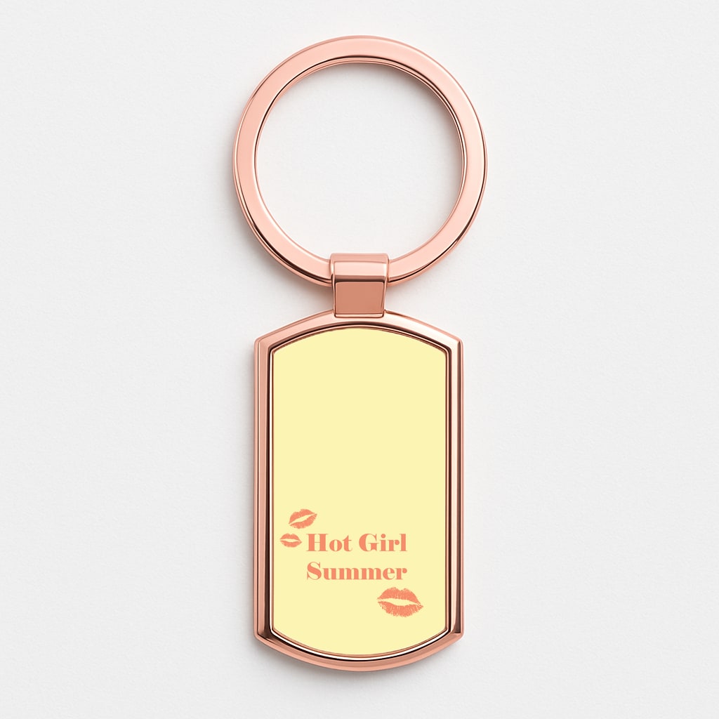 Hot Girl Summer Kisses Rose Gold Keyring